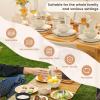 imageHomienly 40Piece Wheat Straw Dinnerware Sets Unbreakable Reusable Dinnerware Set Service for 8 Kitchen Cups Plates and Bowls Set Dishwasher Microwave Safe Dishes Set for Camping Party  MondrianBeige
