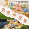 imageHomienly 40Piece Wheat Straw Dinnerware Sets Unbreakable Reusable Dinnerware Set Service for 8 Kitchen Cups Plates and Bowls Set Dishwasher Microwave Safe Dishes Set for Camping Party  MondrianMulti Light