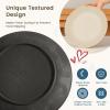 imageHomienly 40Piece Wheat Straw Dinnerware Sets Unbreakable Reusable Dinnerware Set Service for 8 Kitchen Cups Plates and Bowls Set Dishwasher Microwave Safe Dishes Set for Camping Party  MondrianGrey Stone