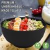 imageHomienly Large Salad Bowls Large Soup Bowls Set of 8Wheat Straw BowlsServing Bowl Set for Wedding Parties 60 Oz Big Bowl for Kitchen Salad Soup Microwave and Dishwasher SafeMulti ColorBlack