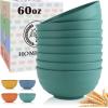 imageHomienly Large Salad Bowls Large Soup Bowls Set of 8Wheat Straw BowlsServing Bowl Set for Wedding Parties 60 Oz Big Bowl for Kitchen Salad Soup Microwave and Dishwasher SafeMulti ColorGreen