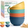 imageHomienly Large Salad Bowls Large Soup Bowls Set of 8Wheat Straw BowlsServing Bowl Set for Wedding Parties 60 Oz Big Bowl for Kitchen Salad Soup Microwave and Dishwasher SafeMulti ColorMulticolorMatte