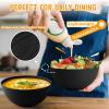imageHomienly Large Salad Bowls Large Soup Bowls Set of 8Wheat Straw BowlsServing Bowl Set for Wedding Parties 60 Oz Big Bowl for Kitchen Salad Soup Microwave and Dishwasher SafeMulti ColorBlack