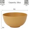imageHomienly Large Salad Bowls Large Soup Bowls Set of 8Wheat Straw BowlsServing Bowl Set for Wedding Parties 60 Oz Big Bowl for Kitchen Salad Soup Microwave and Dishwasher SafeMulti ColorYellow