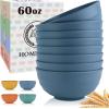 imageHomienly Large Salad Bowls Large Soup Bowls Set of 8Wheat Straw BowlsServing Bowl Set for Wedding Parties 60 Oz Big Bowl for Kitchen Salad Soup Microwave and Dishwasher SafeMulti ColorBlue