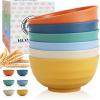 imageHomienly Large Salad Bowls Large Soup Bowls Set of 8Wheat Straw BowlsServing Bowl Set for Wedding Parties 60 Oz Big Bowl for Kitchen Salad Soup Microwave and Dishwasher SafeMulti Color6 PCS Colorful