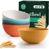 imageHomienly Large Salad Bowls Large Soup Bowls Set of 8Wheat Straw BowlsServing Bowl Set for Wedding Parties 60 Oz Big Bowl for Kitchen Salad Soup Microwave and Dishwasher SafeMulti ColorMulticolor