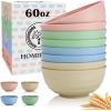imageHomienly Large Salad Bowls Large Soup Bowls Set of 8Wheat Straw BowlsServing Bowl Set for Wedding Parties 60 Oz Big Bowl for Kitchen Salad Soup Microwave and Dishwasher SafeMulti ColorLight