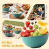 imageHomienly Large Salad Bowls Large Soup Bowls Set of 8Wheat Straw BowlsServing Bowl Set for Wedding Parties 60 Oz Big Bowl for Kitchen Salad Soup Microwave and Dishwasher SafeMulti ColorGreen