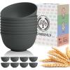 imageHomienly Large Salad Bowls Large Soup Bowls Set of 8Wheat Straw BowlsServing Bowl Set for Wedding Parties 60 Oz Big Bowl for Kitchen Salad Soup Microwave and Dishwasher SafeMulti ColorDark Gray