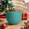 imageHomienly Large Salad Bowls Large Soup Bowls Set of 8Wheat Straw BowlsServing Bowl Set for Wedding Parties 60 Oz Big Bowl for Kitchen Salad Soup Microwave and Dishwasher SafeMulti ColorGreen