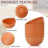 imageHomienly Large Salad Bowls Large Soup Bowls Set of 8Wheat Straw BowlsServing Bowl Set for Wedding Parties 60 Oz Big Bowl for Kitchen Salad Soup Microwave and Dishwasher SafeMulti ColorOrange
