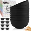 imageHomienly Large Salad Bowls Large Soup Bowls Set of 8Wheat Straw BowlsServing Bowl Set for Wedding Parties 60 Oz Big Bowl for Kitchen Salad Soup Microwave and Dishwasher SafeMulti ColorBlack