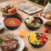 imageHomienly Large Salad Bowls Large Soup Bowls Set of 8Wheat Straw BowlsServing Bowl Set for Wedding Parties 60 Oz Big Bowl for Kitchen Salad Soup Microwave and Dishwasher SafeMulti ColorBlack