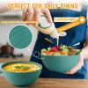 imageHomienly Large Salad Bowls Large Soup Bowls Set of 8Wheat Straw BowlsServing Bowl Set for Wedding Parties 60 Oz Big Bowl for Kitchen Salad Soup Microwave and Dishwasher SafeMulti ColorGreen