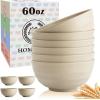 imageHomienly Large Salad Bowls Large Soup Bowls Set of 8Wheat Straw BowlsServing Bowl Set for Wedding Parties 60 Oz Big Bowl for Kitchen Salad Soup Microwave and Dishwasher SafeMulti ColorBeige