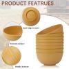 imageHomienly Large Salad Bowls Large Soup Bowls Set of 8Wheat Straw BowlsServing Bowl Set for Wedding Parties 60 Oz Big Bowl for Kitchen Salad Soup Microwave and Dishwasher SafeMulti ColorYellow