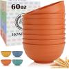 imageHomienly Large Salad Bowls Large Soup Bowls Set of 8Wheat Straw BowlsServing Bowl Set for Wedding Parties 60 Oz Big Bowl for Kitchen Salad Soup Microwave and Dishwasher SafeMulti ColorOrange