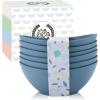 imageHomienly Wheat Straw Bowls Set Serving Bowls Plastic Bowls Reusable 26oz Microwave ampamp Dishwasher Safe Cereal Bowls Unbreakable for CerealSaladFruitSoup Bowls Modern Color6 PCSBlue