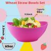 imageHomienly Wheat Straw Bowls Set Serving Bowls Plastic Bowls Reusable 26oz Microwave ampamp Dishwasher Safe Cereal Bowls Unbreakable for CerealSaladFruitSoup Bowls Modern Color6 PCSFlowers Series