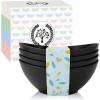 imageHomienly Wheat Straw Bowls Set Serving Bowls Plastic Bowls Reusable 26oz Microwave ampamp Dishwasher Safe Cereal Bowls Unbreakable for CerealSaladFruitSoup Bowls Modern Color4 PCSBlack