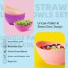imageHomienly Wheat Straw Bowls Set Serving Bowls Plastic Bowls Reusable 26oz Microwave ampamp Dishwasher Safe Cereal Bowls Unbreakable for CerealSaladFruitSoup Bowls Modern Color6 PCSFlowers Series