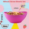 imageHomienly Wheat Straw Bowls Set Serving Bowls Plastic Bowls Reusable 26oz Microwave ampamp Dishwasher Safe Cereal Bowls Unbreakable for CerealSaladFruitSoup Bowls Modern Color6 PCSFlowers Series