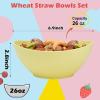 imageHomienly Wheat Straw Bowls Set Serving Bowls Plastic Bowls Reusable 26oz Microwave ampamp Dishwasher Safe Cereal Bowls Unbreakable for CerealSaladFruitSoup Bowls Modern Color6 PCSShoreline Color