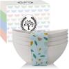 imageHomienly Wheat Straw Bowls Set Serving Bowls Plastic Bowls Reusable 26oz Microwave ampamp Dishwasher Safe Cereal Bowls Unbreakable for CerealSaladFruitSoup Bowls Modern Color4 PCSWhite
