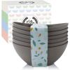 imageHomienly Wheat Straw Bowls Set Serving Bowls Plastic Bowls Reusable 26oz Microwave ampamp Dishwasher Safe Cereal Bowls Unbreakable for CerealSaladFruitSoup Bowls Modern Color6 PCSGrey