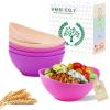 imageHomienly Wheat Straw Bowls Set Serving Bowls Plastic Bowls Reusable 26oz Microwave ampamp Dishwasher Safe Cereal Bowls Unbreakable for CerealSaladFruitSoup Bowls Modern Color6 PCSFlowers Series