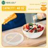 imageHomienly Wheat Straw Bowls with Lids Unbreakable 40 OZ Salad Container for Lunch Dishwasher Safe Cereal Bowl for Kitchen Camping Picnic 8 Piece Plastic Bowl Set includes 4 Bowls and 4 Lids BlackWhite