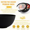 imageHomienly Wheat Straw Bowls with Lids Unbreakable 40 OZ Salad Container for Lunch Dishwasher Safe Cereal Bowl for Kitchen Camping Picnic 8 Piece Plastic Bowl Set includes 4 Bowls and 4 Lids BlackBlack