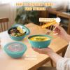 imageHomienly Wheat Straw Bowls with Lids Unbreakable 40 OZ Salad Container for Lunch Dishwasher Safe Cereal Bowl for Kitchen Camping Picnic 8 Piece Plastic Bowl Set includes 4 Bowls and 4 Lids BlackGreen