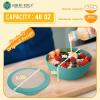 imageHomienly Wheat Straw Bowls with Lids Unbreakable 40 OZ Salad Container for Lunch Dishwasher Safe Cereal Bowl for Kitchen Camping Picnic 8 Piece Plastic Bowl Set includes 4 Bowls and 4 Lids BlackGreen
