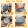 imageHomienly Wheat Straw Bowls with Lids Unbreakable 40 OZ Salad Container for Lunch Dishwasher Safe Cereal Bowl for Kitchen Camping Picnic 8 Piece Plastic Bowl Set includes 4 Bowls and 4 Lids BlackBlue
