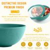 imageHomienly Wheat Straw Bowls with Lids Unbreakable 40 OZ Salad Container for Lunch Dishwasher Safe Cereal Bowl for Kitchen Camping Picnic 8 Piece Plastic Bowl Set includes 4 Bowls and 4 Lids BlackGreen