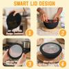imageHomienly Wheat Straw Bowls with Lids Unbreakable 40 OZ Salad Container for Lunch Dishwasher Safe Cereal Bowl for Kitchen Camping Picnic 8 Piece Plastic Bowl Set includes 4 Bowls and 4 Lids BlackBlack