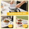 imageHomienly Wheat Straw Bowls with Lids Unbreakable 40 OZ Salad Container for Lunch Dishwasher Safe Cereal Bowl for Kitchen Camping Picnic 8 Piece Plastic Bowl Set includes 4 Bowls and 4 Lids BlackWhite