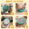 imageHomienly Wheat Straw Bowls with Lids Unbreakable 40 OZ Salad Container for Lunch Dishwasher Safe Cereal Bowl for Kitchen Camping Picnic 8 Piece Plastic Bowl Set includes 4 Bowls and 4 Lids BlackGreen