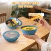 imageHomienly Wheat Straw Bowls with Lids Unbreakable 40 OZ Salad Container for Lunch Dishwasher Safe Cereal Bowl for Kitchen Camping Picnic 8 Piece Plastic Bowl Set includes 4 Bowls and 4 Lids BlackBlue