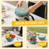 imageHomienly Wheat Straw Bowls with Lids Unbreakable 40 OZ Salad Container for Lunch Dishwasher Safe Cereal Bowl for Kitchen Camping Picnic 8 Piece Plastic Bowl Set includes 4 Bowls and 4 Lids BlackGreen