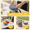 imageHomienly Wheat Straw Bowls with Lids Unbreakable 40 OZ Salad Container for Lunch Dishwasher Safe Cereal Bowl for Kitchen Camping Picnic 8 Piece Plastic Bowl Set includes 4 Bowls and 4 Lids BlackBlue