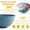 imageHomienly Wheat Straw Bowls with Lids Unbreakable 40 OZ Salad Container for Lunch Dishwasher Safe Cereal Bowl for Kitchen Camping Picnic 8 Piece Plastic Bowl Set includes 4 Bowls and 4 Lids BlackBlue