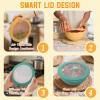imageHomienly Wheat Straw Bowls with Lids Unbreakable 40 OZ Salad Container for Lunch Dishwasher Safe Cereal Bowl for Kitchen Camping Picnic 8 Piece Plastic Bowl Set includes 4 Bowls and 4 Lids BlackMulticolor