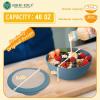 imageHomienly Wheat Straw Bowls with Lids Unbreakable 40 OZ Salad Container for Lunch Dishwasher Safe Cereal Bowl for Kitchen Camping Picnic 8 Piece Plastic Bowl Set includes 4 Bowls and 4 Lids BlackBlue