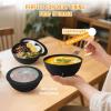 imageHomienly Wheat Straw Bowls with Lids Unbreakable 40 OZ Salad Container for Lunch Dishwasher Safe Cereal Bowl for Kitchen Camping Picnic 8 Piece Plastic Bowl Set includes 4 Bowls and 4 Lids BlackBlack