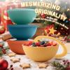 imageHomienly Wheat Straw Bowls with Lids Unbreakable 40 OZ Salad Container for Lunch Dishwasher Safe Cereal Bowl for Kitchen Camping Picnic 8 Piece Plastic Bowl Set includes 4 Bowls and 4 Lids BlackMulticolor