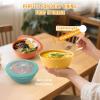 imageHomienly Wheat Straw Bowls with Lids Unbreakable 40 OZ Salad Container for Lunch Dishwasher Safe Cereal Bowl for Kitchen Camping Picnic 8 Piece Plastic Bowl Set includes 4 Bowls and 4 Lids BlackMulticolor