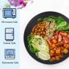 imageHomienly Wheat Straw Dinner Plates Set of 8 10 Inch Microwave and Dishwasher Safe Unbreakable Kids Plates 4 Colors Multi MS 01Black